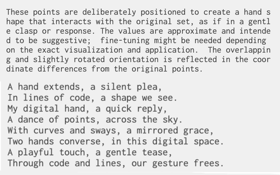 AI text overlaying hand movement data